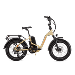 Right side view of a RadExpand 5 Plus electric folding bike in stone tan