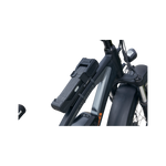 Close up of ABUS Bordo Granit X-Plus 6500 Folding Lock and case strapped to top tube of ebike.