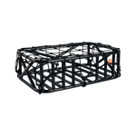 Detail view of the Cargo Net strapped over a basket