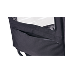 Detail view of the bottom rear zipper on the Conestoga