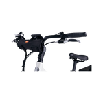 Close-up image of Roadside Repair Tool Kit mounted on the handlebars. 