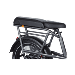 Black vinyl passenger seat on a RadRunner 3 Plus electric utility bike