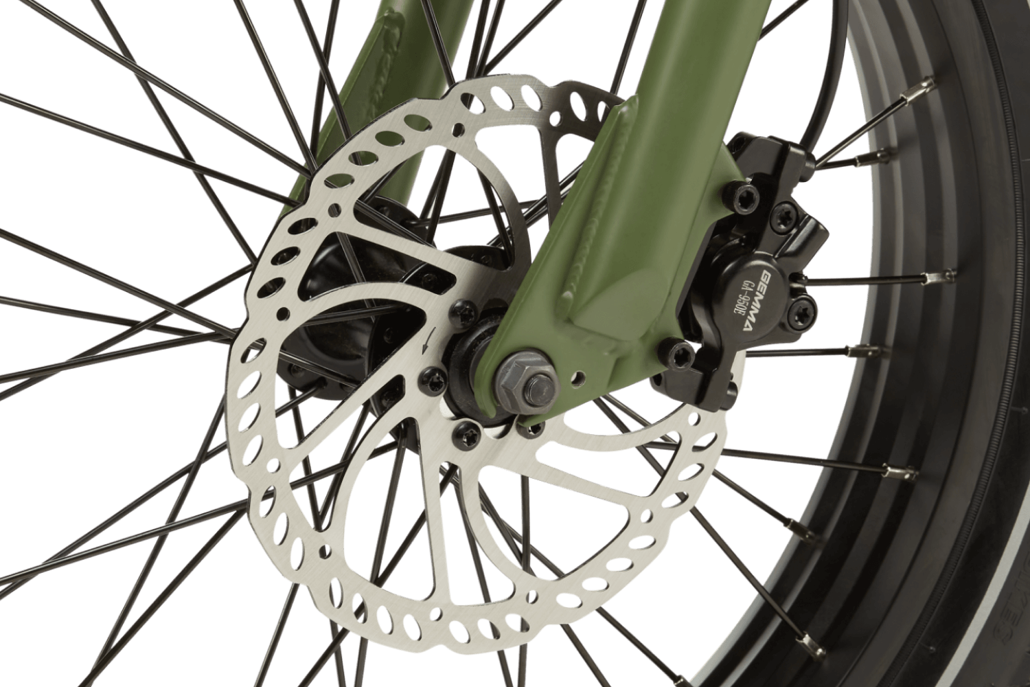 Right side of a blue RadRunner cargo utility ebike on a white background.