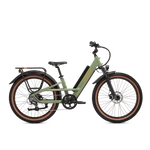 Right side view of a Radster Trail electric commuter bike, size regular in fir green